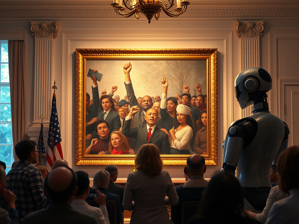 Trump Rally Paint Painting of iconic Trump raised-fist scene from Butler rally now hangs ...